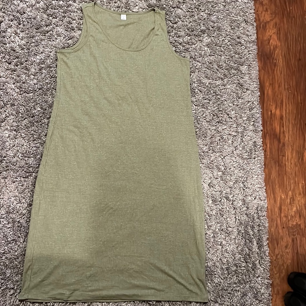 Old Navy sleeveless Rib Knit midi shift dress size XL